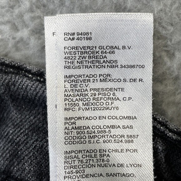 Forever 21 Mickey Mouse Denim Shorts Womens 24 Black Jean Mid Rise Very Short - Picture 12 of 14